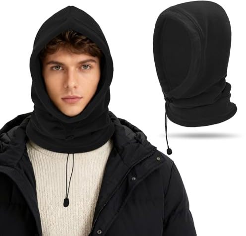 TAGVO Cagoule Hiver Bonnet Cache-Cou Polaire Thermique Masque Visage pour Homme Femme Coupe-Vent Ski Randonnée Vélo Snowboard
