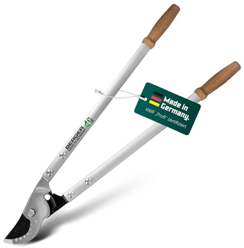 BERGER Bypass Astschere C4200 | Klassik-Astschere 60 cm mit weichem Korkgriff, Fixierkerben & Ölreservoir | Für Grünschnitt | Schneidkopf aus Hochleistungsstahl | KWF-zertifiziert & Made in Germany
