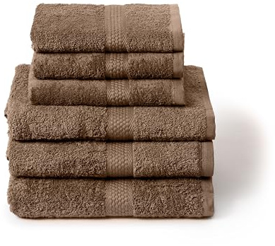 Caleffi Set 6x Asciugamani Bagno Viso e Ospite in Cotone, 55x100 + 40x60 cm | Spugna morbida e assorbente, 3 viso + 3 bidet, tinta unita, set completo, per uso quotidiano, hotel e b&b