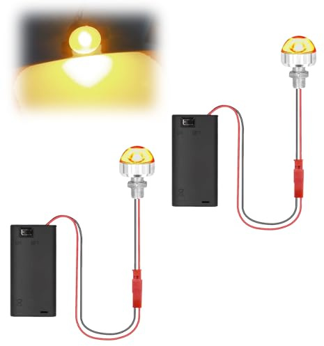 YOUYIKE 2 stycken mini LED-ljus, gör-det-själv dockhusbelysning med AA-batterihållare och strömbrytare, mikroLED, liten krubblampa för LED-modelltillverkning, tomte, mikrohus, miniatyrmuseum (2 varma)