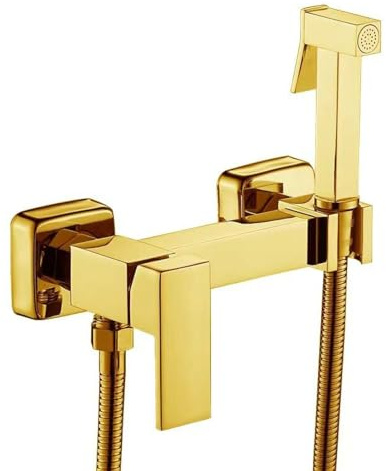 FQYEP Pulvérisateur De Bidet Portable Carrés Titane En Laiton | Pulvérisateur Douchette Toilette Mural Corps De Valve Adapté Au Nettoyage Des Animaux Domestiques/Soins Personnels