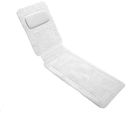 JinSu Estera de la Almohada del Baño, Malla de Aire 3D Colchón del Amortiguador de la Bañera, Cama de Baño con Ventosas Antideslizantes, Accesorio de Baño (125 * 36CM)
