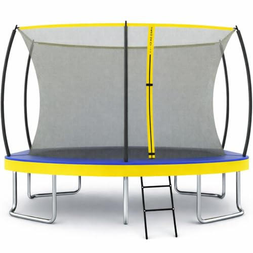 Zero Gravity Trampolino ovale da esterno, certificato TÜV, set completo incl. scala, video di montaggio, trampolino da esterno per bambini e adulti con rete di sicurezza interna (366 x 244cm)