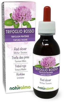 Trébol rojo o trébol violeta (Trifolium pratense) hierba con flores Tintura Madre sin alcohol Naturalma - Extracto líquido gotas 120 ml - Complemento alimenticio - Vegano