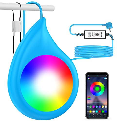 LED Poolbeleuchtung Unterwasser für Aufstellpool, 10W RGB Dimmbar Farbwechselnde Einhänge Poolscheinwerfer mit APP-Kontrolle, Kompatibel für Stahlrahmen & Stahlwandpool,IP68 Wasserdicht,8m Kabel,12V