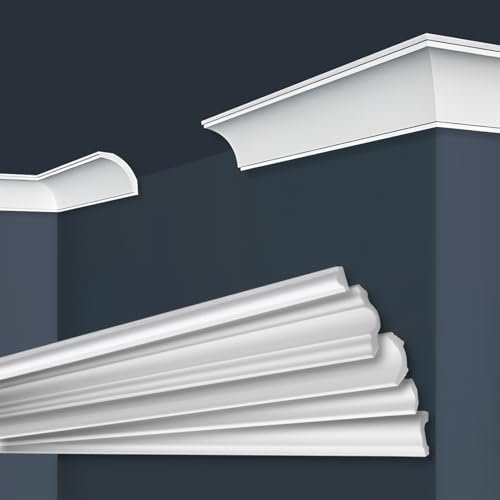 Modanature per soffitti Marbet in polistirolo XPS - Modanature per stucchi di alta qualità, leggere e robuste, dal design moderno - (pezzo campione da 20 cm E-43-50x50 mm) modanatura angolare