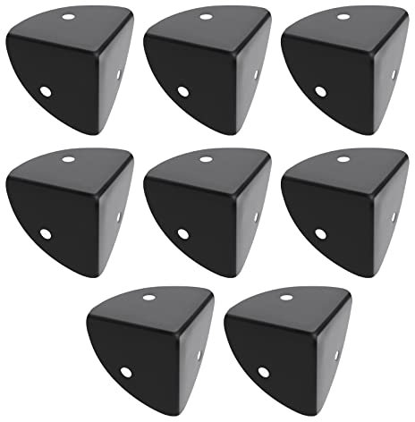 YINETTECH 8 STÜCKE 39 mm Eckenschutz Kantenschutz Eckwinkel-Verstrebungsschutz aus Metall für Möbel Koffer Holzkoffer Tisch Zubehör für Möbel Schwarz