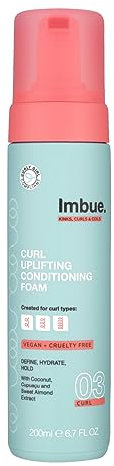 Imbue Curl - Mousse per capelli in schiuma rigenerante per capelli - Balsamo per capelli ricci con movimento senza parabeni, vegano, bianco