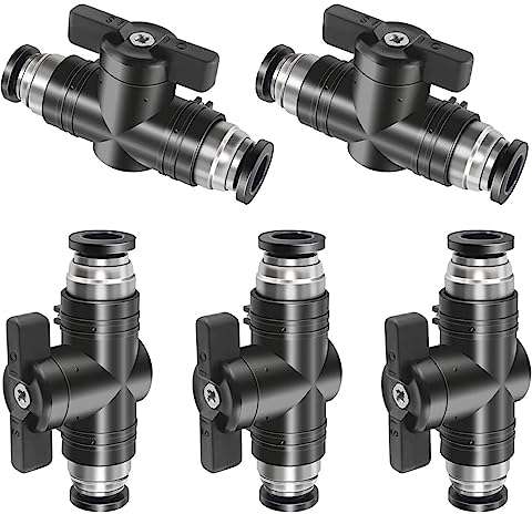 Lot de 5 connecteurs pneumatiques 8 mm - Robinet d'arrêt pneumatique à air comprimé - Cordon rond - Tuyau pneumatique - 8 mm - Raccord pneumatique - Tête directe pneumatique pour raccord rapide à gaz