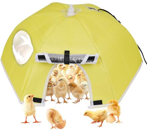 MOGOULUA Poulailler Chauffage 80 W Chaleur Poules 80 ℃ Poulets Brooder Tente de Chauffage pour Poulailler Incubateur Automatique pour Poulets Volaille Tente chauffante Pliable pour Canards, Chatons,