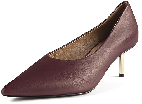 L37 HANDMADE SHOES Deja VU-Decolleté da Donna, in Pelle Naturale, realizzate a Mano, Stile Unico, Pompa, Bordeaux, 38 EU