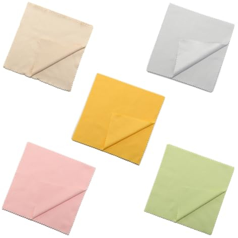 IBXWMNG 10 paños de gamuza para limpiar gafas y lentes, de microfibra,Ideales para pantallas, tabletas y anteojos(15x18cm, 5 colores)