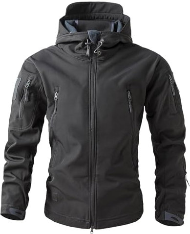 Mymyguoe Camouflage Herren Softshelljacke Taktische Jacke Herbst Winter Outdoor Armee Militär Jacke Militär Hoodie Outdoor Warm Winddicht Mantel Jacken Skijacke Windjacke Beiläufig Outwear Mantel