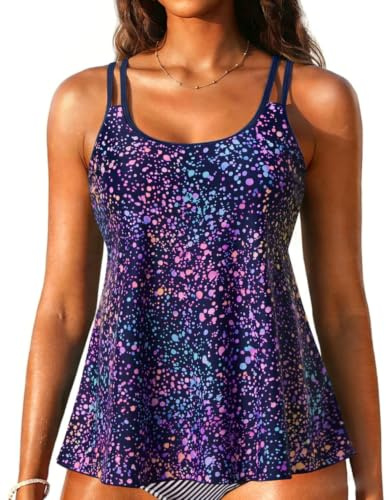 Womens Flowy Tankini Tops Only - Modest Bathing Suit Loose Fit Swimsuit Swim Tops No Bottom 2025 (Available in Plus)