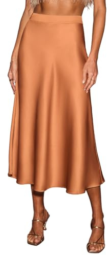 CUPSHE Jupe midi élégante en satin pour femme - Taille haute - Jupe sirène légère - Pour bureau, soirée, loisirs