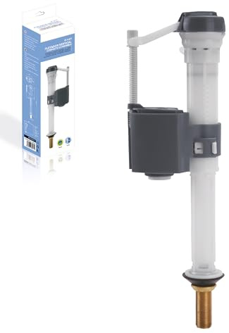 HOMSSY Flotador Cisterna WC Vertical F-117 – Válvula Llenado Universal 3/8 Latón, Altura Ajustable, Boya Regulable, Sistema Extensible Compacto, Instalación Fácil para Tanque Bajo