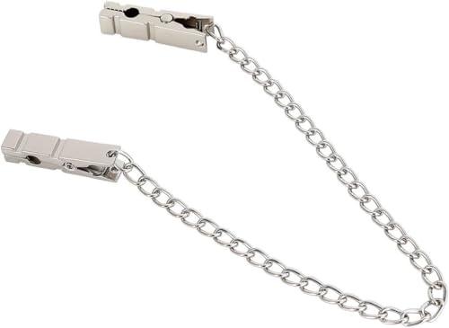 Nipple Clamps with Chain, Stainless Steel Adjustable Nipple Clamp,Non-Piercing Nipple Rings Decorative Clip,Women Men Couple Toys Accessorieser (Silvery-1)