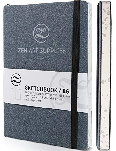 Großes Skizzenbuch im Format B6, Softcover, 120 g/m² - 160 Seiten