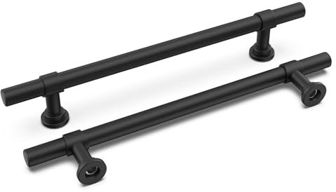 LONTON 5 Stück Griffe für Küchenschränke Schwarz Küchengriffe 160mm lochabstand Schrankgriffe Möbelgriffe Schubladengriffe Badmöbel