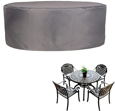 HUHJYUGE Funda para Muebles de Jardín Redonda 50x57cm, Funda para Muebles de Terraza Impermeable, Cubiertas de Mesa de Exterior 420D Oxford, para Todas Las Condiciones Meteorológicas