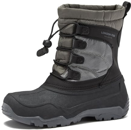 LONDON FOG Kenji Snow Boots for Kids - Insulated Waterproof Winter Snow Boots for Boys and Girls - Grey 4