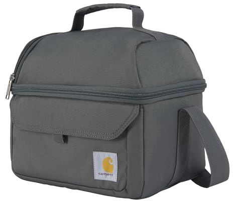 Carhartt 12 Can Two Compartment Lunch Box | Durable, Fully-Insulated Lunch Bag for Women & Men, Large Lunchbox (Gravel)