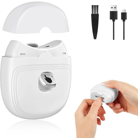 LOPHE Tagliaunghie Elettrico, Tagliaunghie Automatico Elettrico con LED, Electric Nail Clippers per Mani e Piedi, Tagliaunghie Ricaricabile per Adulti e Bambini, Casa, Viaggio(Bianco)