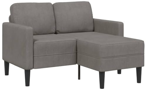 vidaXL 2-sitssoffa med schäslong L-formad ljusgrå 125 cm linne, 2-sits soffa sovrum, loveseat, tvåsits soffa, 2-sits soffa soffa, tvåsits sovrum soffa