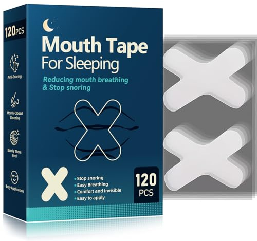 Mouth Tape for Sleeping - 120 Strips Sleep Tape - Anti Snoring Aids for Men & Women - Mouth Strips - Supports Nasal Breathing and Anti Snoring Device - Snore Stopper - Comfortable Sleep Mouth Tape
