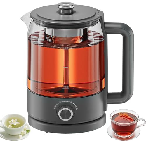 Máquinas De Té Caliente, Tetera Eléctrica De Vidrio De Borosilicato Totalmente Automática De 1,2 L Y 600 W, Ajuste De 4 Velocidades, Hervidor Eléctrico Multifuncional De Acero Inoxidable,para El Hogar