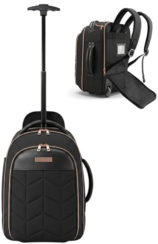 Bordlite Ryanair 40x20x25cm Cabin Backpack on Wheels – Lightweight 2 in 1 Trolley Bag & Rucksack (20L) – Fits Ryanair Free Hand Luggage Allowance