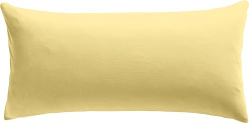 REDBEST Kissenbezug Single- Jersey San Francisco, hellgelb Größe 40x80 cm - weiche Qualität, bügelfrei, praktischer Reißverschluss, 100% Baumwolle