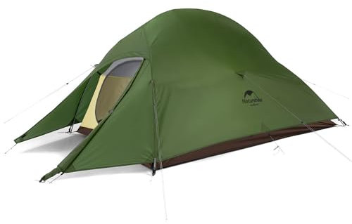 Naturehike Cloud up 2 Upgrade Ultraleichte Zelte Doppelten 2 Personen Zelt 3-4 Saison für Camping Wandern (20D Waldgrün Upgrade)