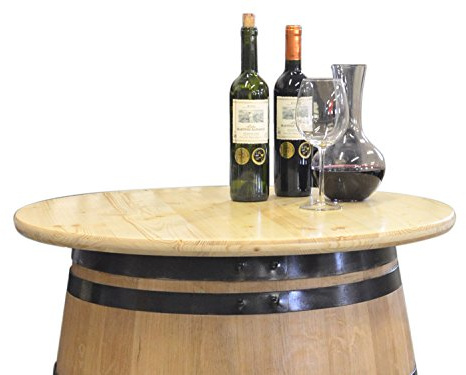 Temesso Plateau de Table - Vernis incolore (D80 cm avec pré-percage et vis Inclus)