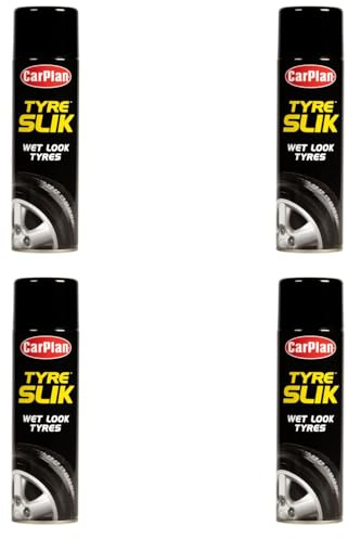 Carplan TYS500 Tyre Slik Wet Look Tire Cleaner Ultimate Shine Polish 500ml x 4
