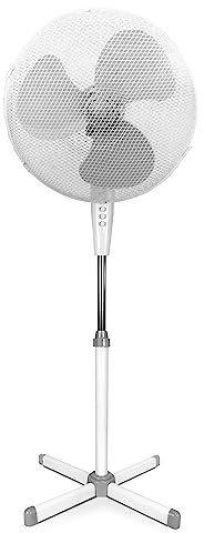 TIENDA EURASIA® Ventilador de Pie 45W - 3 Velocidades - Oscilación 90º - Inclinación 10º - Ø400 x 1300 mm (Ventilador de Pie Blanco)