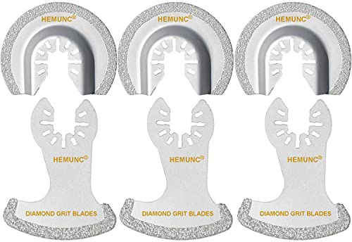 HEMUNC 6 lame oscillanti diamantate per utensili multiuso, lame per sega per taglio di malta precise per la rimozione della malta e per il taglio morbido delle piastrelle