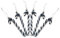 Pack of 6-13CM Glitter Candy Cane –Christmas Tree Hanging Decoration Bauble Xmas Ornament (Navy)
