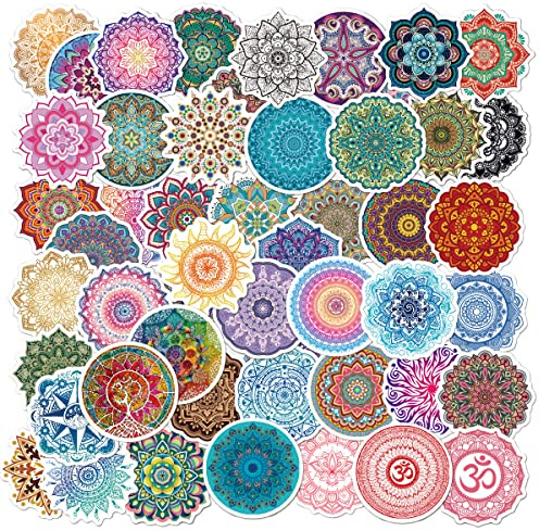 Pegatinas de mándala 50 uds, pegatinas de vinilo de decoración estética para álbum de recortes, ordenador portátil, niño, adolescente, niña