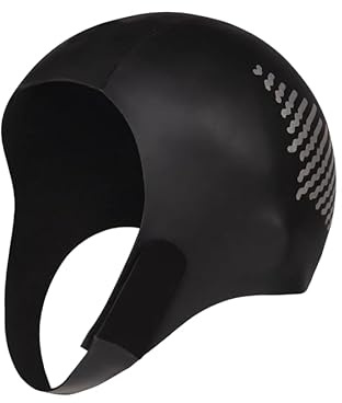 Alpkit Outdoor Swimming Cap with Chin Strap Neoprene Swimming Cap (Black, Large)
