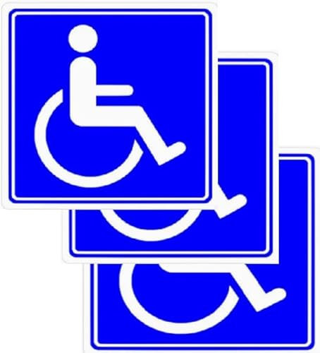 Lot de 3 autocollants de voiture handicapés homologués pour voitures, camionnettes, camions et autres