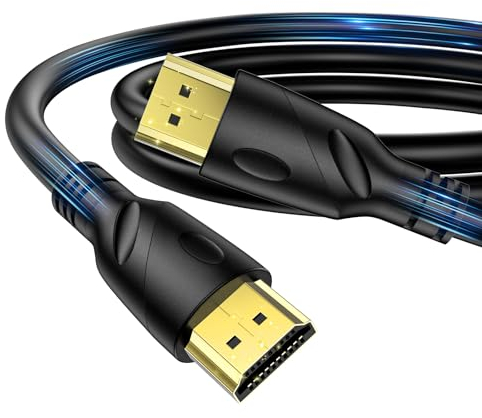 Jorenca 8K4K HDMI Cable 0.5m(HDMI 2.1,8k@60hz,48gbps&4k@120hz,18gbps)Ultra High Speed Gold Plated Connectors,Ethernet Audio Return,Video 8K4K,Full HD1080p,3D Compatible with HDTV,Blu-Ray,PS3/4/5/9,ect