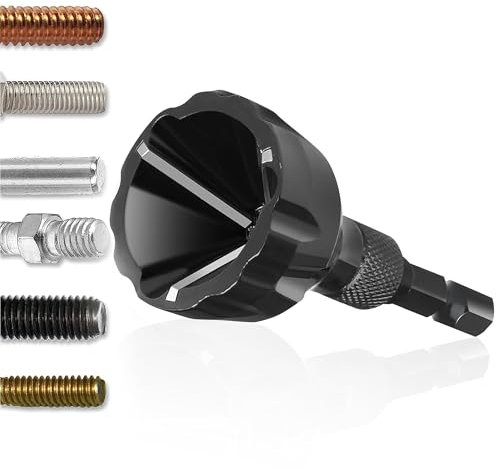 Fokroin Externes Entgraten Fasenwerkzeug, Abnehmbar Sechskantschaft Entgratwerkzeug, Entgrater Metall Werkzeug für Entgraten Von Rohren Gewindestangen 5 mm bis 25 mm, für Außenfasen Schrauben Bolzen