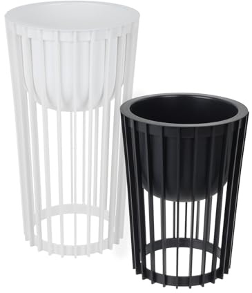 Juego de soporte para flores de 30 cm de diámetro x 40 cm de alto y 54 cm de alto, soporte para plantas de plástico resistente, se puede utilizar por ambos lados, taburete para flores para interior y