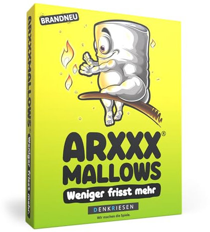 DENKRIESEN - ARS*HMALLOWS – Weniger frisst mehr. In der Premiumbox | Kartenspiel | Ab 9 Jahren | 2-6 Spieler | Familienspiel | Lustiges Spiel | Geschenkidee | 62 Spielkarten