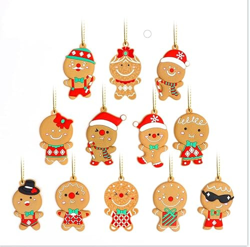 DERAYEE 12 Stück Baumschmuck,Christbaumschmuck,Figuren Set Weihnachtsbaum Anhänger Weihnachtsdeko
