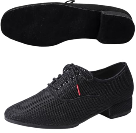 Leichtrit Scarpe da Ballo Uomo Standard,Scarpe Ballo Uomo Salsa,Scarpe da Ballo Latino Americano da Uomo,Scarpe Ballo Latino Uomo Stringate Tango,Comfort,Nero,Stringate,per Salsa,Tango