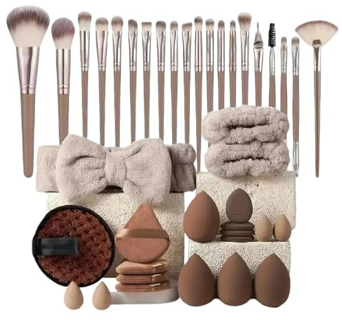 MWZBTG 40 Stück Make Up Pinsel Sets, 20 X 16 X 8 Cm Pinselset Makeup, Kosmetische Werkzeuge, Make-up-Pinsel Und Werkzeuge, Foundation-Pinsel-Werkzeugset Mit Schwamms Für Frauen