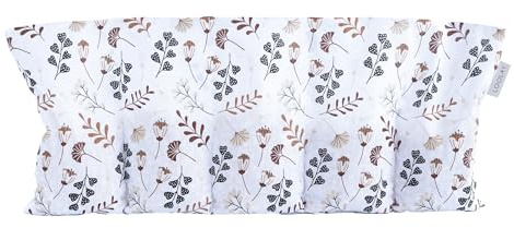 LOOLAY Cuscino termico con noccioli di ciliegia, forno a microonde, 50 x 20 cm, in cotone biologico, con nucleo di ciliegia, con 5 camere, ideale per tensioni muscolari e dolori mestruali (BLUMEN