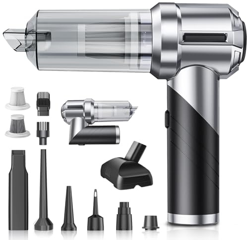 NVKHG Aspirabriciole Senza Fili, 28000Pa Aspirapolvere Auto Portatile, Pieghevole Aspiratore e Soffiatore con Motore Brushless, Mini Aspirapolvere Potente per Auto Casa Ufficio Peli di Domestici